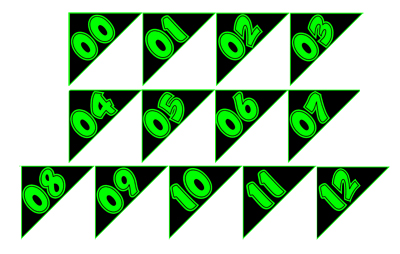 Chartreuse & Black Angle Year Models {EZ146-C}