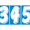 7 1/2 inch White & Blue Adhesive Number {EZ189}