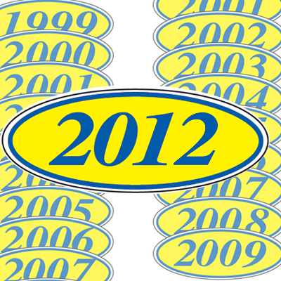 Blue & Yellow Oval Year Model {EZ198-B}