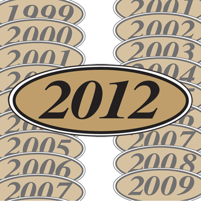 Gold & Black Oval Year Model {EZ198-G}