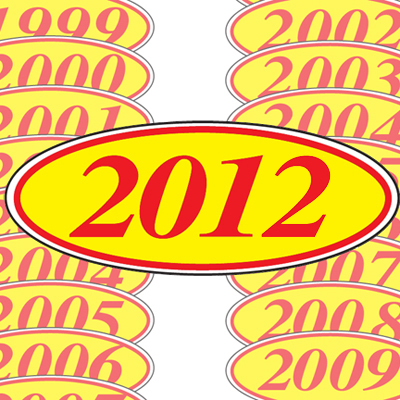 Red & Yellow Oval Year Model {EZ198-R}