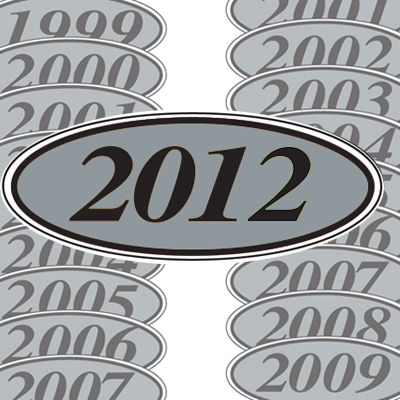 Silver & Black Oval Year Model {EZ198-S}