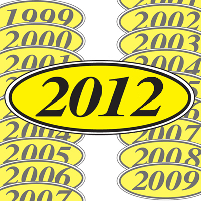 Black & Yellow Oval Year Model {EZ198-Y}