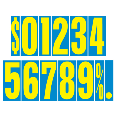 9 1/2 inch Blue & Yellow Adhesive Number {EZ211}