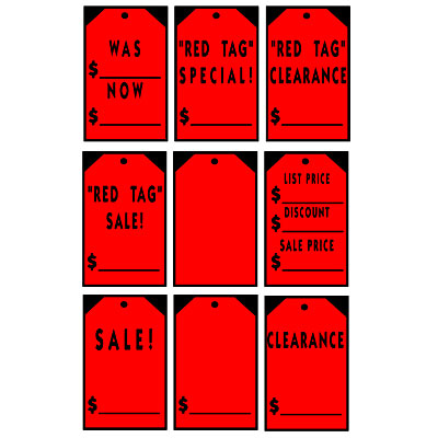 Red Stick-On Tags {EZ260-RED}