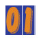 7 1/2 inch Orange & Blue Adhesive Number {EZ263}