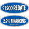 Blue Black  & White Oval  Incentive Slogans {EZ266-B}