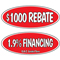 Red Black & White Oval  Incentive Slogans {EZ266-R}