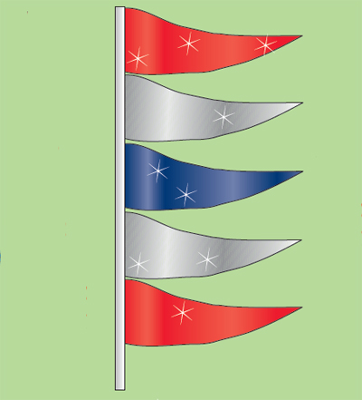 Metallic Triangle Antenna Pennants {EZ333}