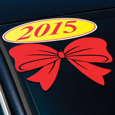 Holiday Bow, Windshield Bow Decal, Adhesive Bow Sticker