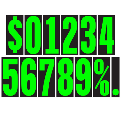 5 1/2 inch Chartreuse Adhesive Number