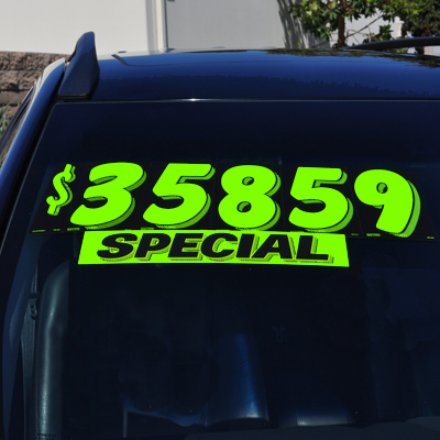 7 1/2 inch Chartreuse Adhesive Number