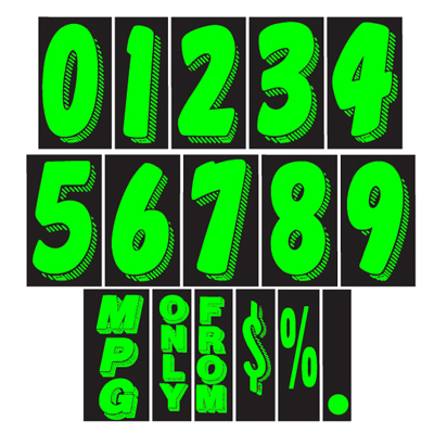 11 1/2 inch Chartreuse Adhesive Number