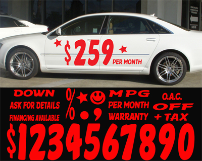 16 Red Impact Numbers & Signs {EZ110-R}