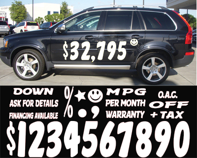 White Imapct Numbers & Signs {EZ110-W}