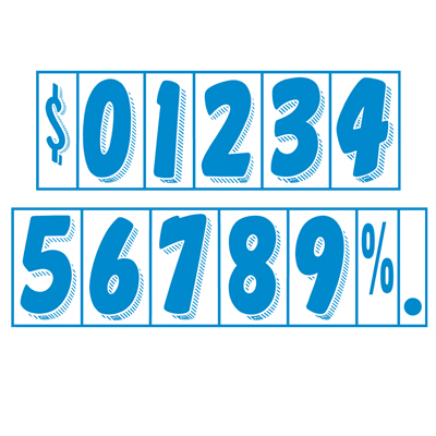 7 1/2 Inch Blue & White Adhesive Number