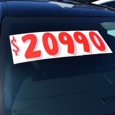 7 1/2 inch Red & White Adhesive Number