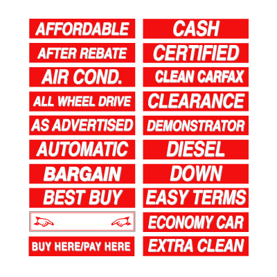 15 inch Red & White Sign {EZ166}
