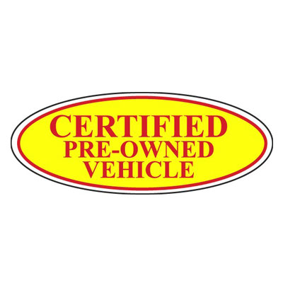 Certified Pre-Owned Vehicle Oval Sign {EZ196-D}