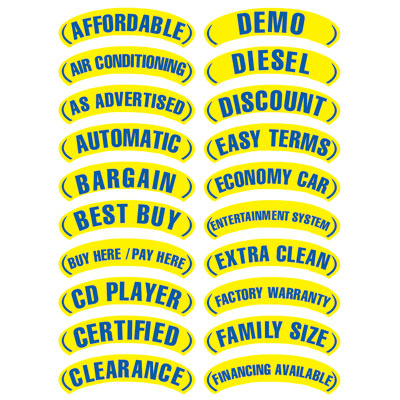 Blue & Yellow Arch Slogan {EZ199-B}