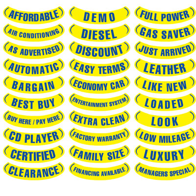 Blue & Yellow Reverse Arch Slogan {EZ219-B}