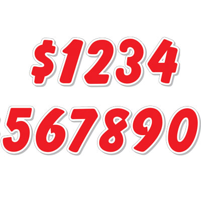 Red & White Die Cut Numbers {EZ258}