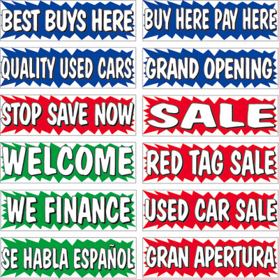 3' x 10' Burst Banners {EZ292}