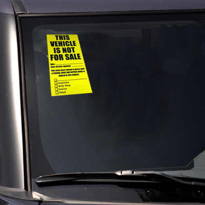 Vehicle Not For Sale Decal {EZ605}