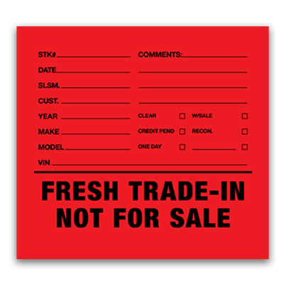 Fresh Trade In/ Not For Sale Decals {100/pack}