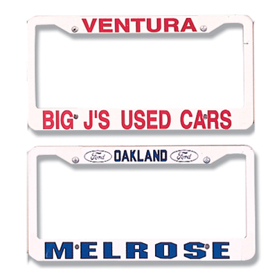 Silk Screened White License Frames {EZ705-W}