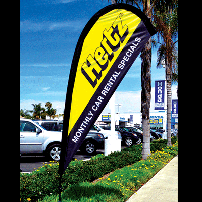 Custom Single Sided 6.5 Ft. Teardrop Flag Kit Tire Base Spindle {EZ802-CUST}