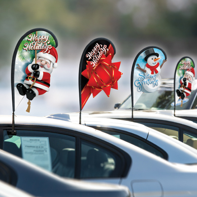 Holiday 3D Mini Teardrop Flag {EZ964-HOL}