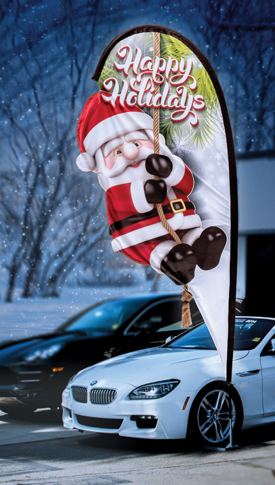 Holiday 3D Double Sided Teardrop Flag (Flag Only) {EZ968-HOL}