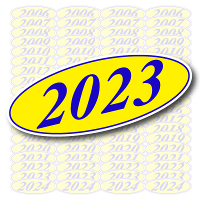 Blue & Yellow Oval Year Model {EZ198-B}