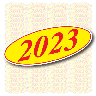 Red & Yellow Oval Year Model {EZ198-R}
