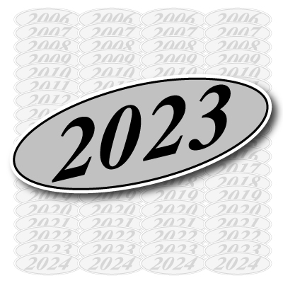 Silver & Black Oval Year Model {EZ198-S}