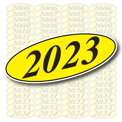 Black & Yellow Oval Year Model {EZ198-Y}