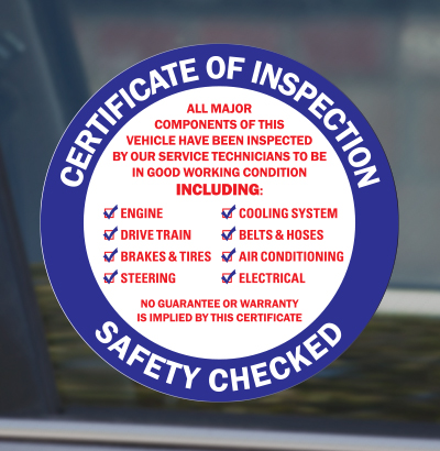 Adhesive Inpection Stickers