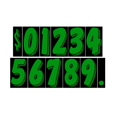 7 1/2 inch True Green & Black Adhesive Number