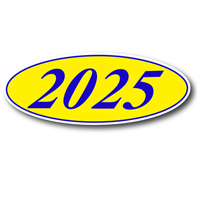 Blue & Yellow Oval Year Model {EZ198-B}