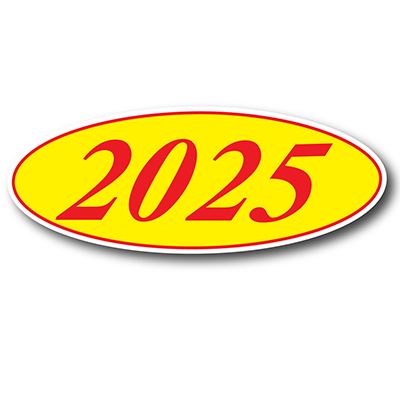 Red & Yellow Oval Year Model {EZ198-R}