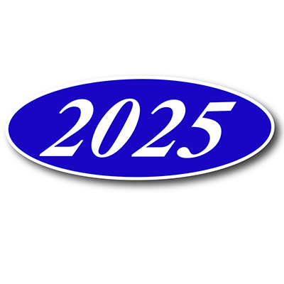 White & Blue Oval Year Model {EZ198-WB}