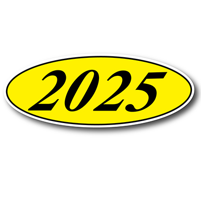 Black & Yellow Oval Year Model {EZ198-Y}