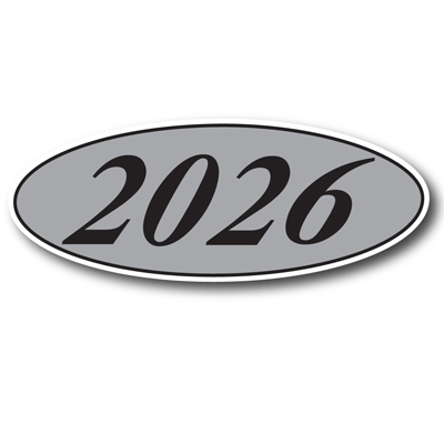 Silver & Black Oval Year Model {EZ198-S}
