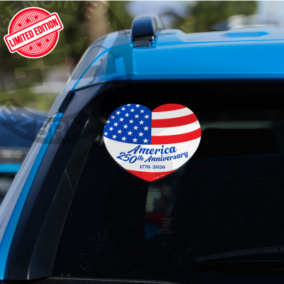 250 America Heart Decals