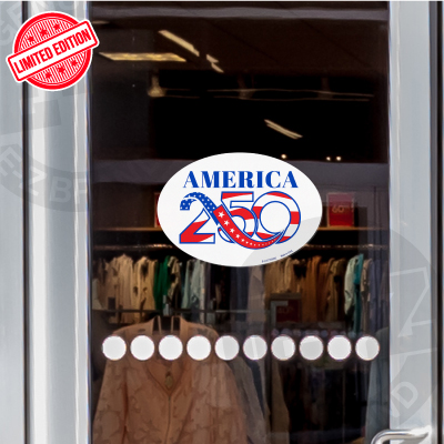250 America Decal - Bubble Oval