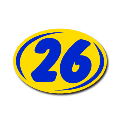 Bold Year Model Signs Blue & Yellow {EZ226-B}