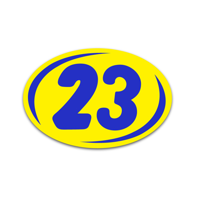 Bold Year Model Signs Blue & Yellow {EZ226-B}