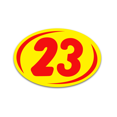 Bold Year Model Signs Red and Yellow {EZ226-R}