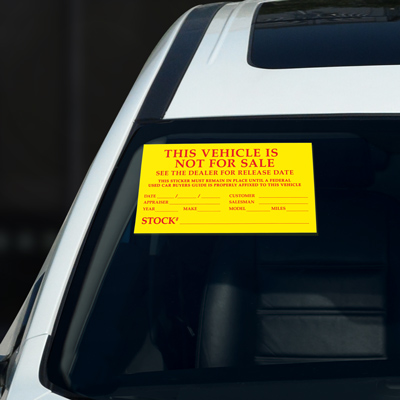 This Vehicle Not For Sale Decal (Red & Yellow)